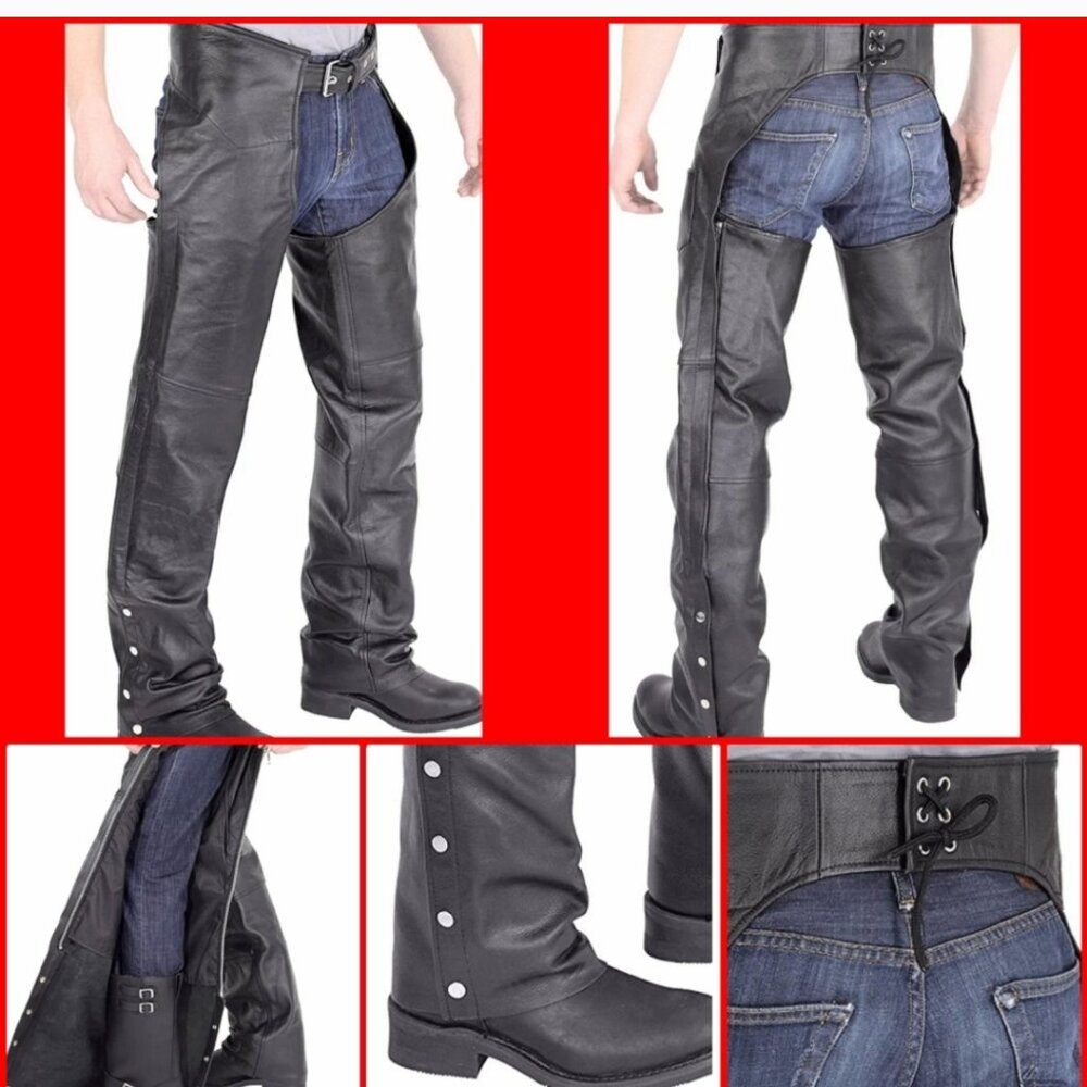 NWOT Viking Cycle Leather Motorcycle Chaps